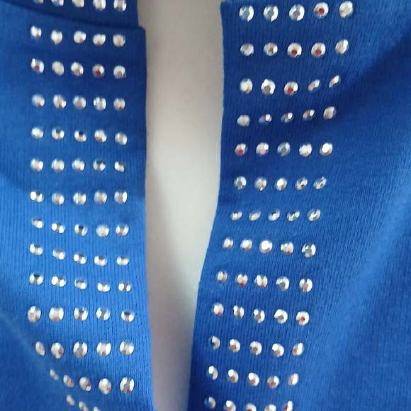 Blue Hooded Jacket with Silver Studs - Picture 4 of 8
